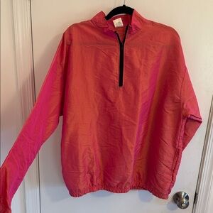 Retro Pink/ Orange OSFA Quarter-Zip Pullover windbreaker